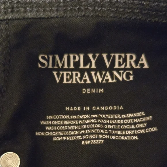 Simply Vera Vera Wang Black Skinny Jeans - Picture 5 of 6